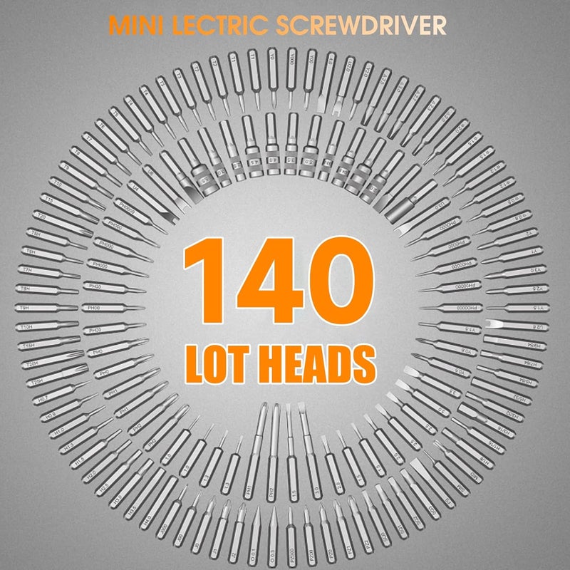 Tanso Precision Electric Screwdriver Set,160-in-1 Mini Electric Screwdriver,650mAh Rechargeable Screwdrivers,S2 Magnetic Bit,3 Torque Settings,Repair Tool Kit for Computer Phone Laptop Camera Watch Glasses - Image 5